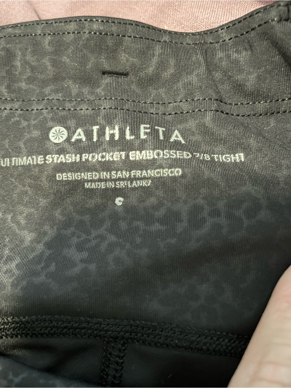 Athleta Black animal print 7/8 Tight Leggings - Picture 4 of 5
